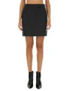 Max Mara High Waist Mini Skirt In Grey