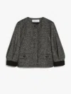 Max Mara Virgin Wool Blend Cropped Jacket In Multicolor