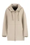 Max Mara Gradi - Double-layered Pure Cashmere Sweatshirt Coat In Neutral