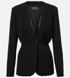 Max Mara Gradi Draped Crêpe Jacket In Black
