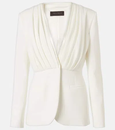 Max Mara Gradi Draped Crêpe Jacket In White