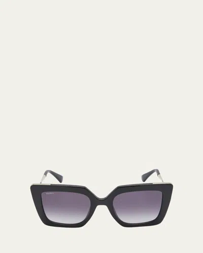Max Mara Gradient Acetate Butterfly Sunglasses In Black