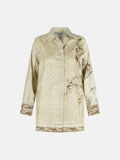 Max Mara 'grado' Ivory Silk Shirt In White