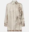 Max Mara Grado Printed Silk Satin Shirt In Multi
