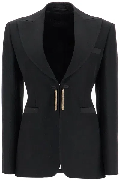 Max Mara Boemia Grain De Poudre Wool Blazer In Black