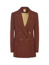 Max Mara Double-breasted Button Jacket In Brown