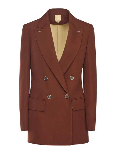 Max Mara Grain De Poudre Wool Blazer In Nude