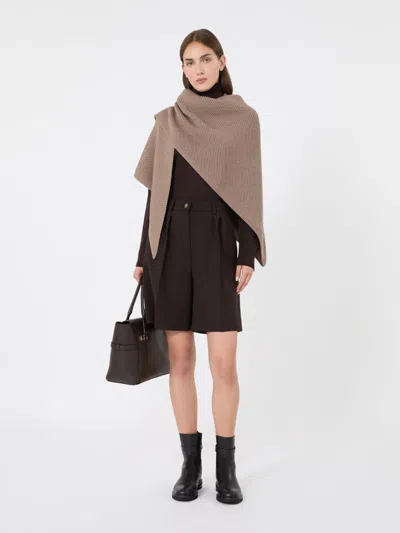 Max Mara Grand Châle En Fil De Laine In Gray