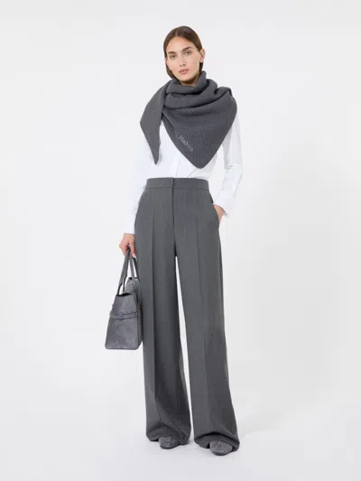 Max Mara Grand Châle En Fil De Laine In Transparent