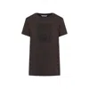 Max Mara Graphic Brown T-shirt With Classic Crew Neckline