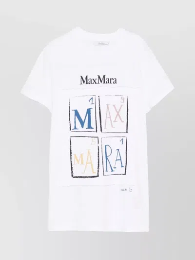 MAX MARA GRAPHIC CREW NECK COTTON T-SHIRT