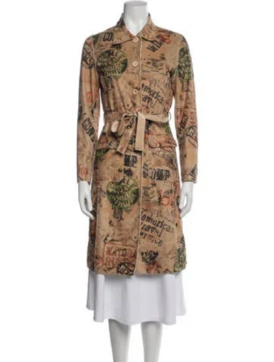 Pre-owned Max Mara Graphic Print Coat In Brown
