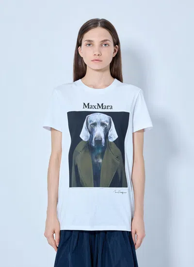Max Mara Graphic Print Cotton T-shirt In Multi