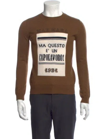 Pre-owned Max Mara Graphic Print Crew Neck Pullover In Brown
