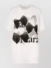 Max Mara Graphic Print Crew Neck Short Sleeve T-shirt In White