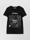 Max Mara Graphic Print Crew Neck Short Sleeve Top In Black