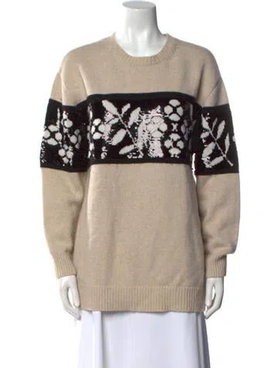 Pre-owned Max Mara Graphic Print Crew Neck Sweater In Neutral
