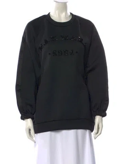 Pre-owned Max Mara Graphic Print Crew Neck Sweatshirt In Blue