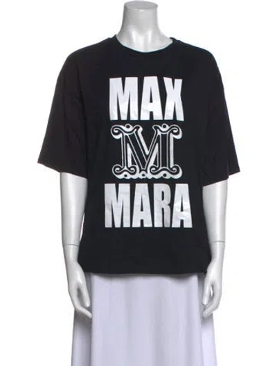 Pre-owned Max Mara Graphic Print Crew Neck T-shirt In Black