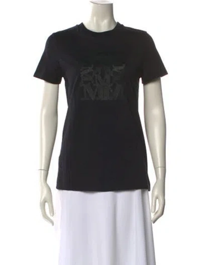 Pre-owned Max Mara Graphic Print Crew Neck T-shirt In Black