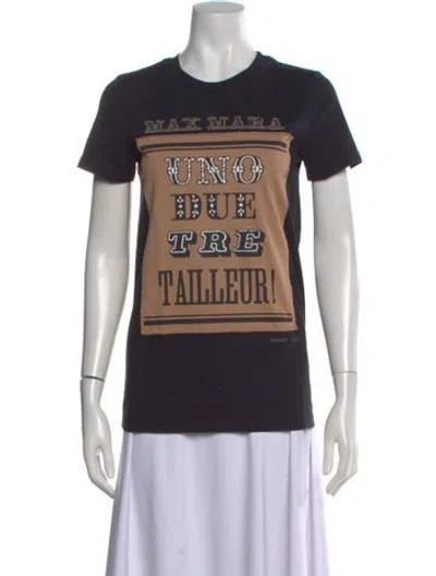 Pre-owned Max Mara Graphic Print Crew Neck T-shirt In Black