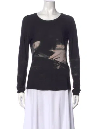 Pre-owned Max Mara Graphic Print Crew Neck T-shirt In Gray