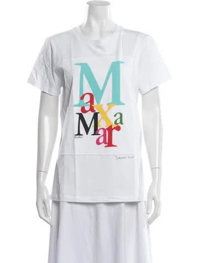 Pre-owned Max Mara Graphic Print Crew Neck T-shirt W/ Tags In Neutral