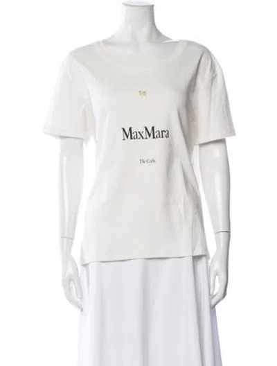 Pre-owned Max Mara Graphic Print Crew Neck T-shirt In White