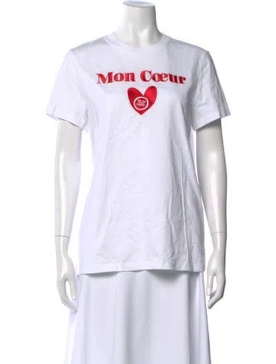 Pre-owned Max Mara Graphic Print Crew Neck T-shirt In White