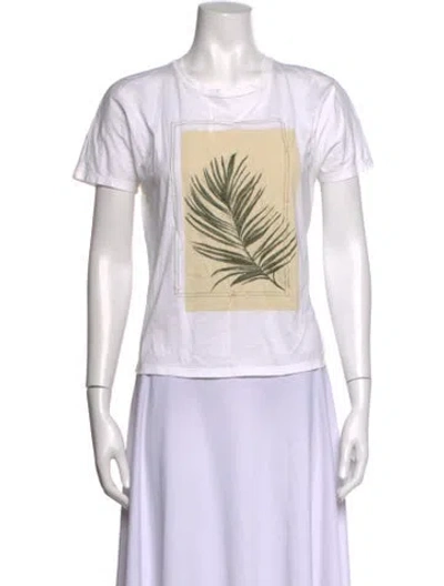 Pre-owned Max Mara Graphic Print Crew Neck T-shirt In White