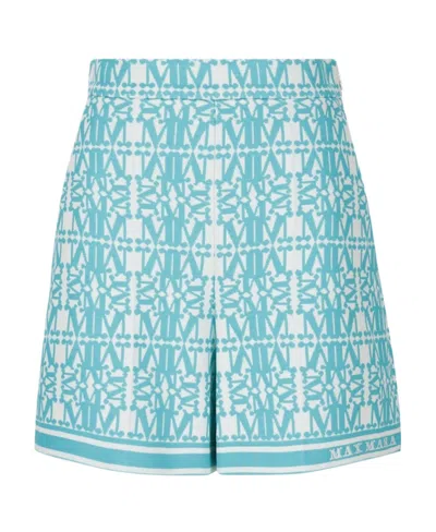 Max Mara Graphic-print Jacquard Shorts In Blue