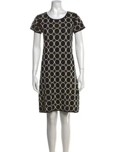 Pre-owned Max Mara Graphic Print Knee-length Dress In Black/gold