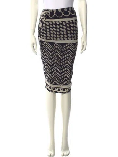 Pre-owned Max Mara Graphic Print Knee-length Skirt In Blue