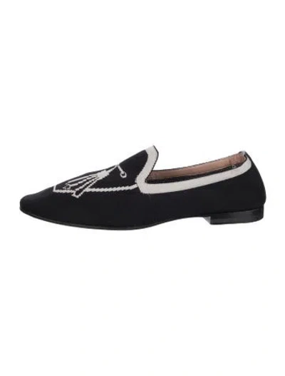 Pre-owned Max Mara Graphic Print Loafers In Blue