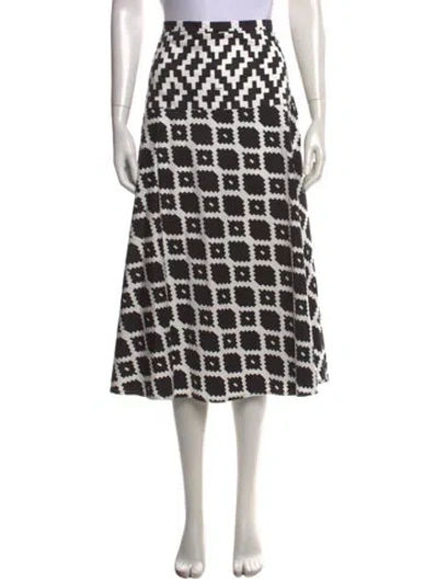 Pre-owned Max Mara Graphic Print Midi Length Skirt In Black