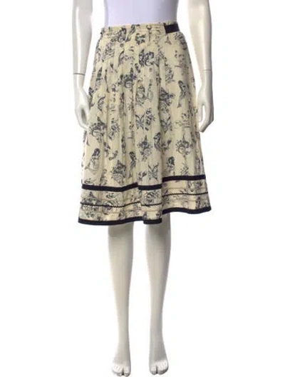 Pre-owned Max Mara Graphic Print Midi Length Skirt In Neutrals