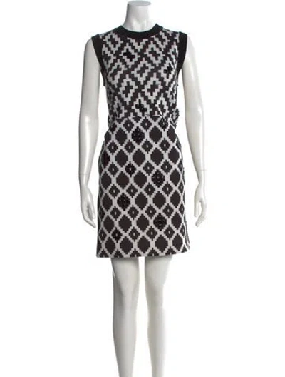 Pre-owned Max Mara Graphic Print Mini Dress In Black