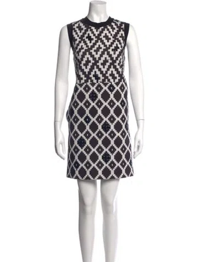 Pre-owned Max Mara Graphic Print Mini Dress In Black