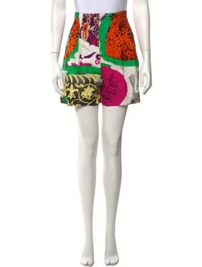 Pre-owned Max Mara Graphic Print Mini Shorts In Multicolor