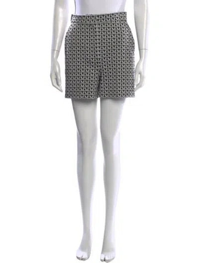 Pre-owned Max Mara Graphic Print Mini Shorts In White