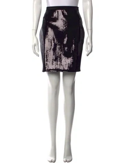 Pre-owned Max Mara Graphic Print Mini Skirt In Black