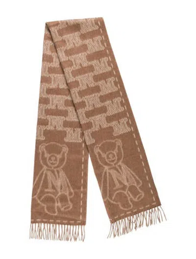 Pre-owned Max Mara Graphic Print Scarf In Brown