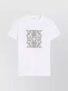 Max Mara Graphic Print Short Sleeve Crew Neck Top In White