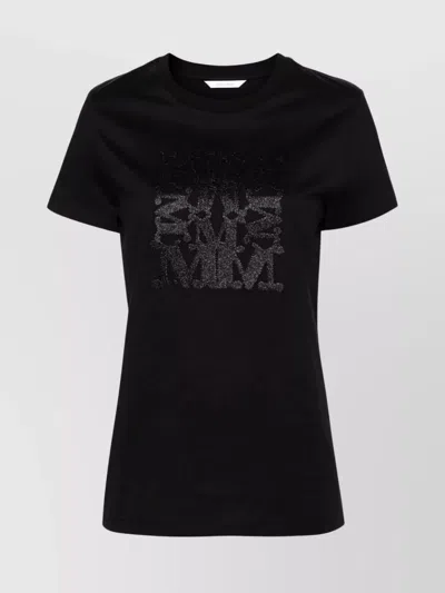 MAX MARA GRAPHIC PRINT SHORT SLEEVE ROUND NECK TOP