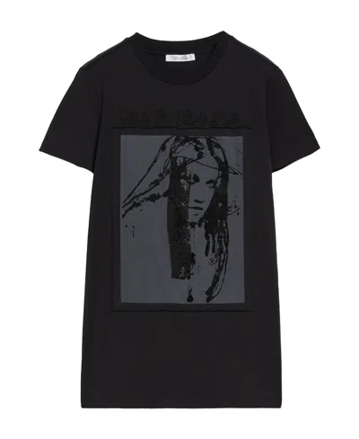 Max Mara Graphic-print T-shirt In Black