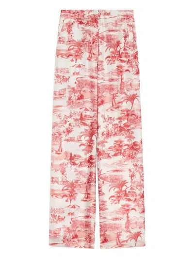 Max Mara Graphic-print Trousers In Red