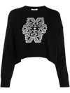 Max Mara Graphic-print Virgin Wool Jumper In Schwarz