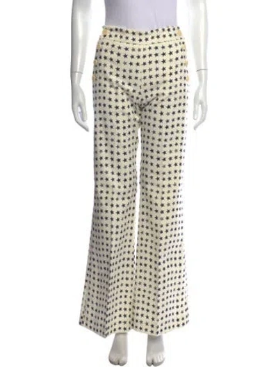 Pre-owned Max Mara Graphic Print Wide Leg Pants W/ Tags In Neutrals