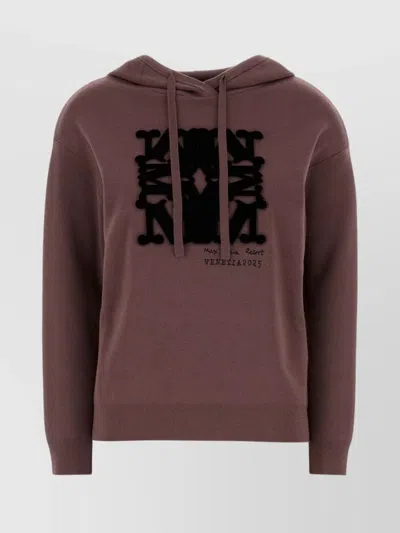 MAX MARA GRAPHIC PRINT WOOL SFINGE SWEATSHIRT