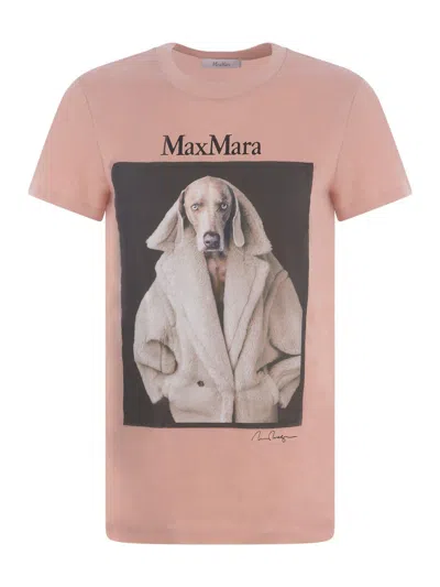 Max Mara Graphic Printed Crewneck T-shirt In Pink